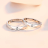 Engravable Geometric Silver Ring For Couples, made of 925 sterling silver
