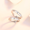 Engravable Geometric Silver Ring For Couples, made of 925 sterling silver