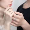 Engravable Geometric Silver Couples Ring, adjustable open ring, women ring weight about 1.6g, men ring weight about 1.3g