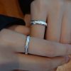 Engravable Nailing Sand Silver Couple Ring, Nail sand craft, the ring is more shining