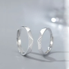 Simple Geometric Silver Ring For Couple, front view image