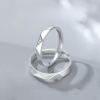 Engravable Simple Geometric Silver Couple Ring, women ring weight about 1.7g, men ring weight about 2.35g