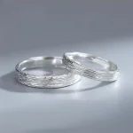 Anillos minimalistas ajustables de plata para parejas - Anillos de plata 925