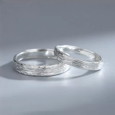 Engravable Simple Sterling Silver Couple Rings, made 925 sterling silver, inside of the ring can be customized with characters, up to 8 characters