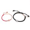 Four-Leaf Clover Heart Knot Silver Bracelets for couples