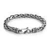 Symbolic good luck knot design on a 925 silver braided chain bracelet, perfect gift for him.