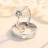 Love You With All My Heart Couple Rings In Silver, made of 925 sterling