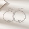 Matching Mobius Ring Couple Silver Bracelets, made of 925 sterling silver, matching design