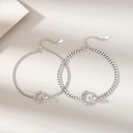 Matching Mobius Ring Couple Silver Bracelets, made of 925 sterling silver, matching design