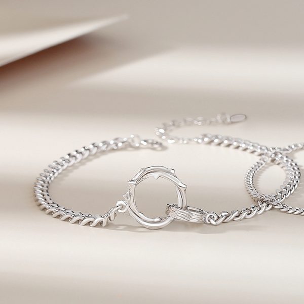 Matching Mobius Ring Couple Silver Bracelets for men