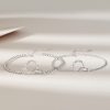 Matching Mobius Ring Couple Silver Bracelets, Mobius detail view