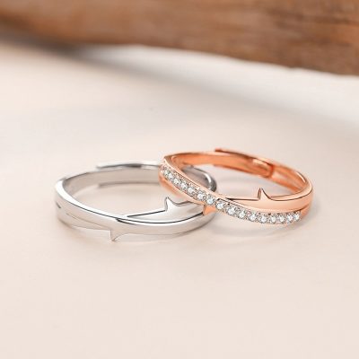 Mobius Thorns Matching Couples Ring In Silver, made of 925 sterling, matching design