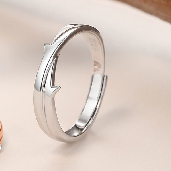 Mobius Thorns Matching Couples Ring Silver for men, adjustable US Size 6-13, weight about 2.66g