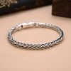S925 Silver Handmade Woven Retro Style Personality silver bracelet for men, made of 925 silver, handmade woven,