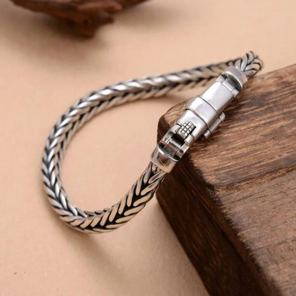 S925 Silver Handmade Woven Retro Style Personality Man, 5 sizes available
