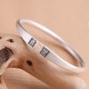 Frosted 999 silver bangles for women, made of 999 pure silver, weight about 31g