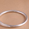 Simple Frosted 999 Silver Bangle Bracelet, simple design, 999 pure silver engraving on the inside of the bracelet