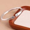 Simple Frosted 999 Silver Bangle Bracelet, simple design, Surface frosting process, weight about 31g