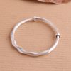 Sterling silver adjustable twisted bangle bracelets for women, made of 999 sterling silver, weight about 25g