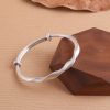 Sterling Silver Adjustable Twisted Bangle Bracelet front view