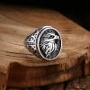 Eagle Sterling Silver Ring for men, front view image