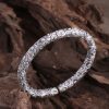 silver open cuff bangle for men, made of 999 sterling silver, Clouds carved on the surface of the bracelet