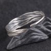 Feather Sterling Silver Bangle For Women, made of 999 sterling silver