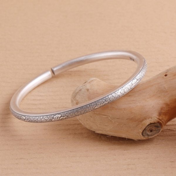 Sterling Silver Open Cuff Bangle Bracelet, High quality handmade