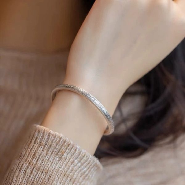 Sterling Silver Open Cuff Bangle Bracelet wear