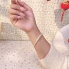 Sterling Silver Solid Round Bar Bangle Bracelet, surface engraving pattern
