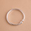 Solid Round Bar Sterling Silver Bangle For Women, handmade,