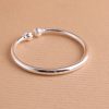 Solid Round Bar Sterling Silver Bangle For Women, open cuff bangle, adjustable size bangle