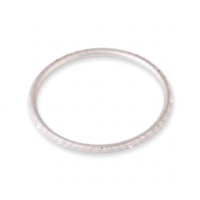 4mm Solid Silver Frosted Bangle For Women