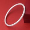 Frosted 4mm Solid sterling silver bangle for women, handmade of 999 sterling silver