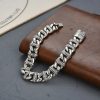 925 Silver Personality Retro Woven Pattern Bracelet For Men