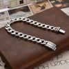 Customized Cuban Chain 925 Sterling Silver Bracelet for Men,
