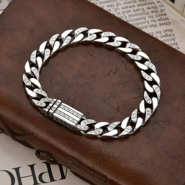 Customized Cuban Chain 925 Sterling Silver Bracelet for Men,