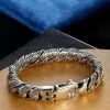 925 Sterling Silver Retro Hip Hop Motorcycle Bracelet For Men