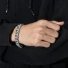 Retro Hip Hop Motorcycle 925 Sterling Silver Bracelet For Men, men wear the bracelet view image