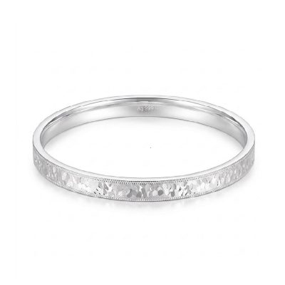 999 Pure Silver Closed Bling Bangles For Women