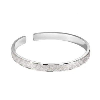 999 Pure Silver Starry Sky Frosted Bangle For Women