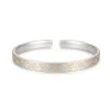 999 Silver Golden Grass Pattern Bangles For Women