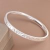 Closed Bling 999 Sterling Silver Bangles for women, high quality handmade of 999 sterling silver, width 6mm