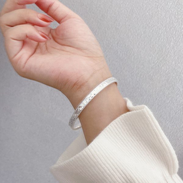 Closed Bling 999 Sterling Silver Bangles for women, Bangle surface polishing