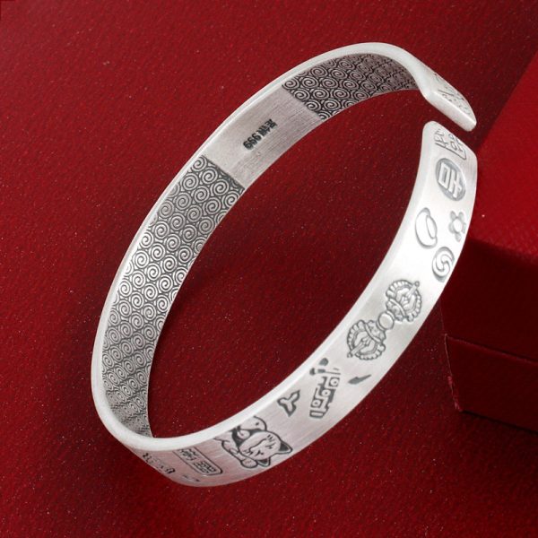 Lucky Charm 999 Sterling Silver Bangles For Women