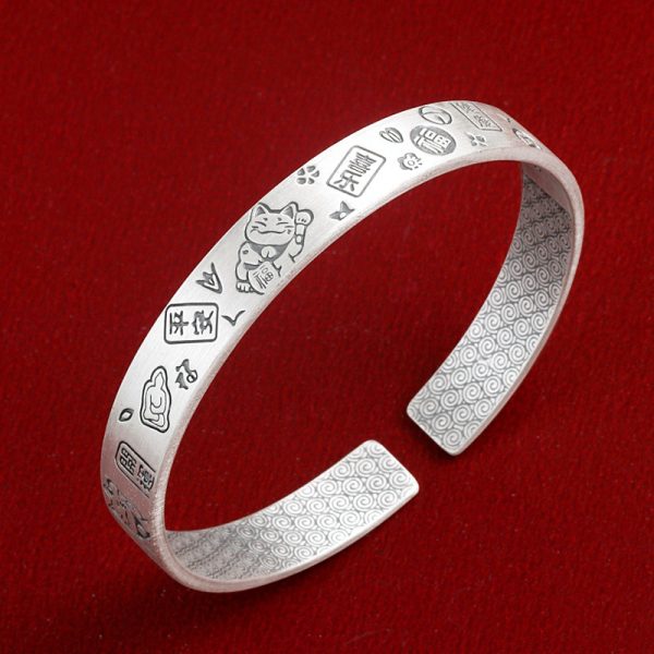Lucky Charm 999 Sterling Silver Bangles For Women