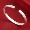 999 Sterling Silver Open Shiny Bangles Bracelet inner