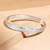 Starry Sky Frosted 999 Sterling Silver Bangles For Women, weight 25.5g