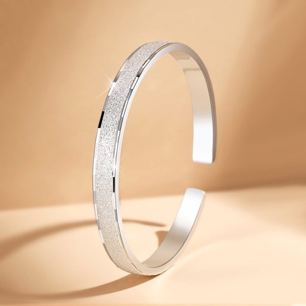 Starry Sky Frosted 999 Sterling Silver Bangles For Women