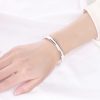 Starry Sky Frosted 999 Sterling Silver Bangles For Women, width 6mm